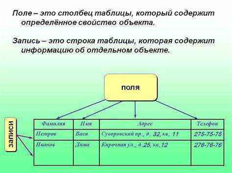 роль поля в организации данных